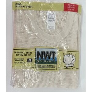 VTG Northwest Territory Shirt Men M Thermal Crew Neck Waffle Knit Cotton Kmart